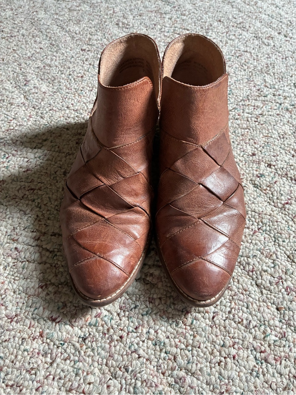 Seychelles Brown Woven Leather Ankle Chukka Boots